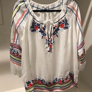 John Mark embroidered tunic top